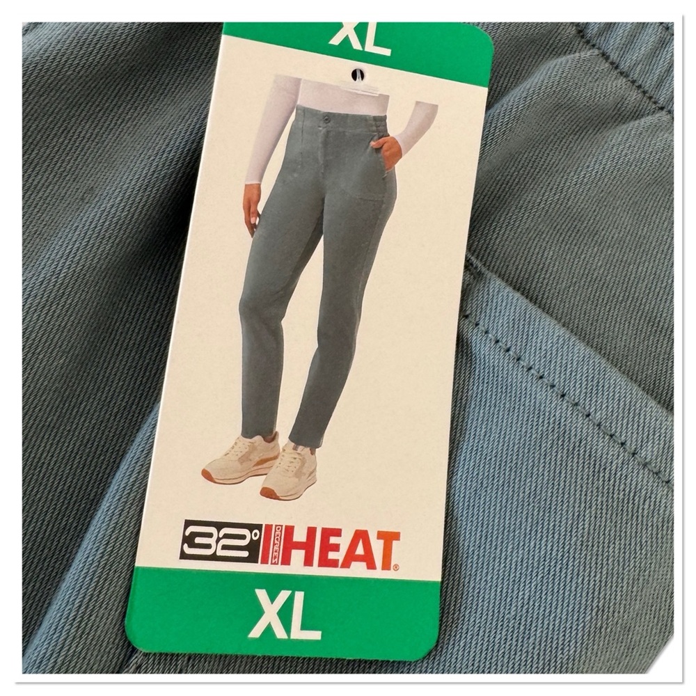 32 Degrees Heat Women’s Knit Twill Green Pants XL